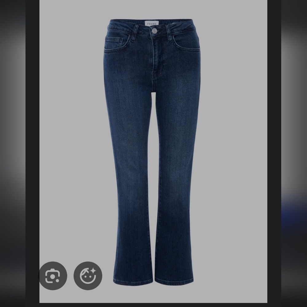 Frame Le Crop Mini Boot Two-tone Blue Women's Jeans